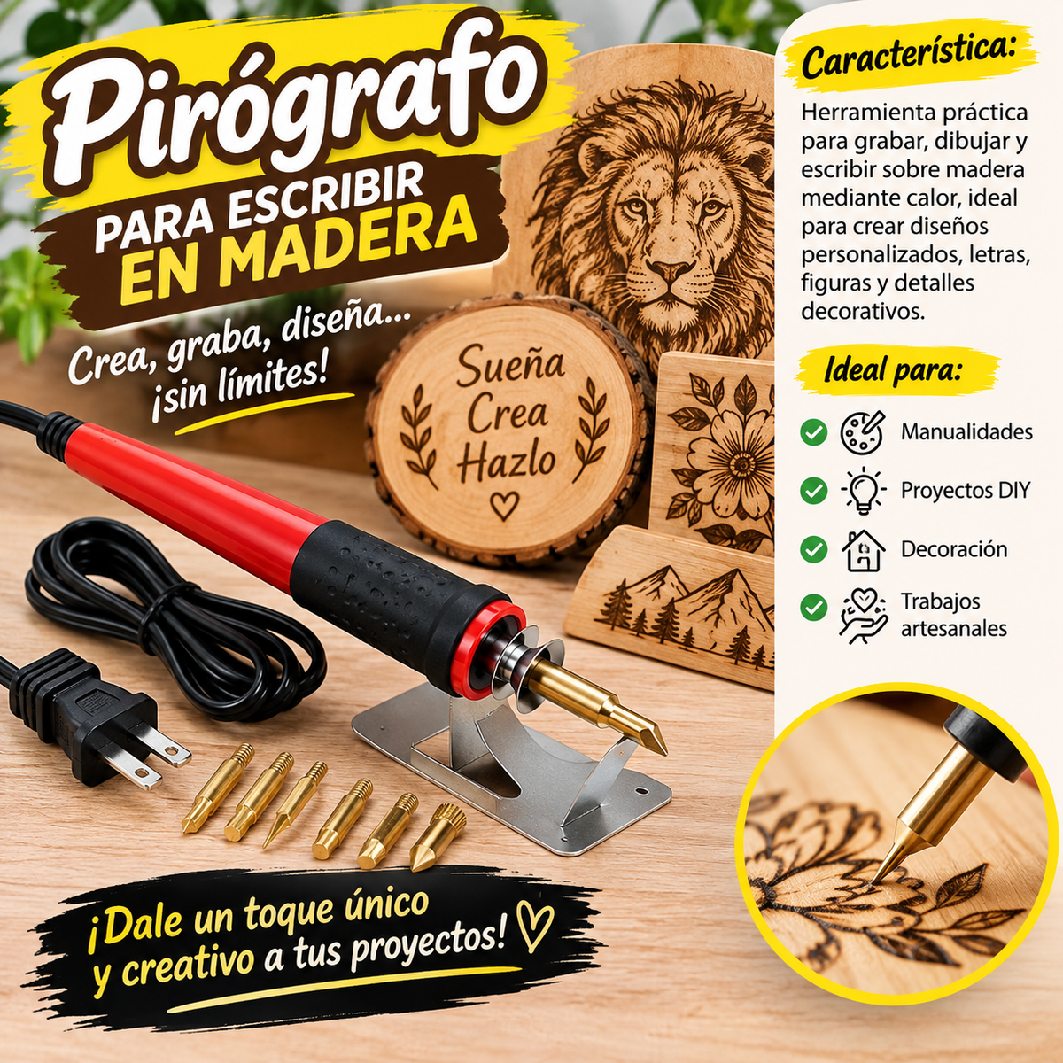 PIRÓGRAFO PARA ESCRIBIR EN MADERA