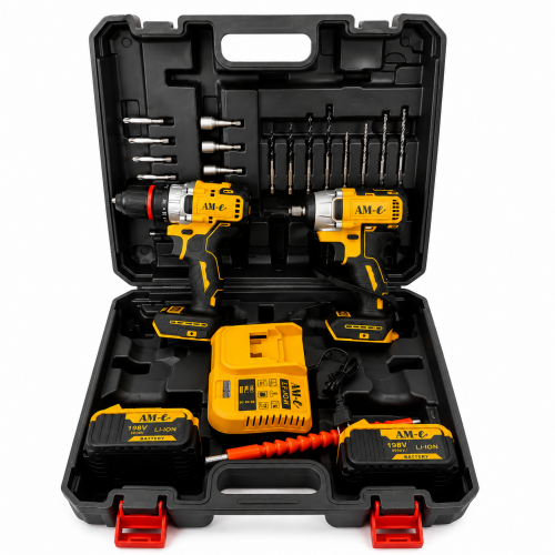 KIT DE TALADRO Y ATORNILLADOR INALÁMBRICO – 2 BATERÍAS 198V